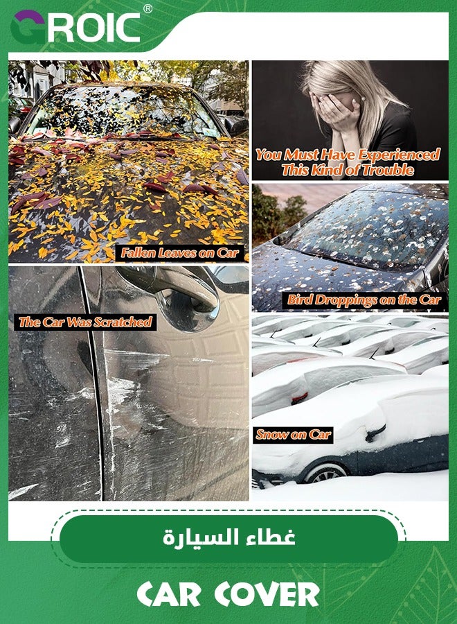 GROIC Car Cover, Multi-Layers Waterproof All Weather Car Cover, Outdoor Full Cover Windproof, Sand proof, Rain proof, UV proof Car Covers with Zipper Door with Reflective Strips Protection for SUV, Sedans - Image 3