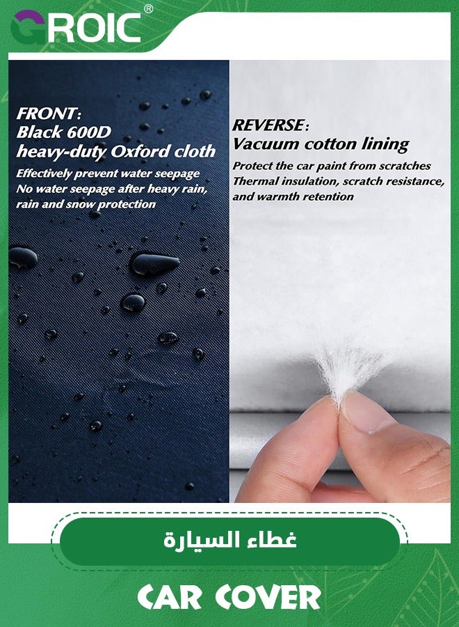 GROIC Car Cover, Multi-Layers Waterproof All Weather Car Cover, Outdoor Full Cover Windproof, Sand proof, Rain proof, UV proof Car Covers with Zipper Door with Reflective Strips Protection for SUV, Sedans - Image 4