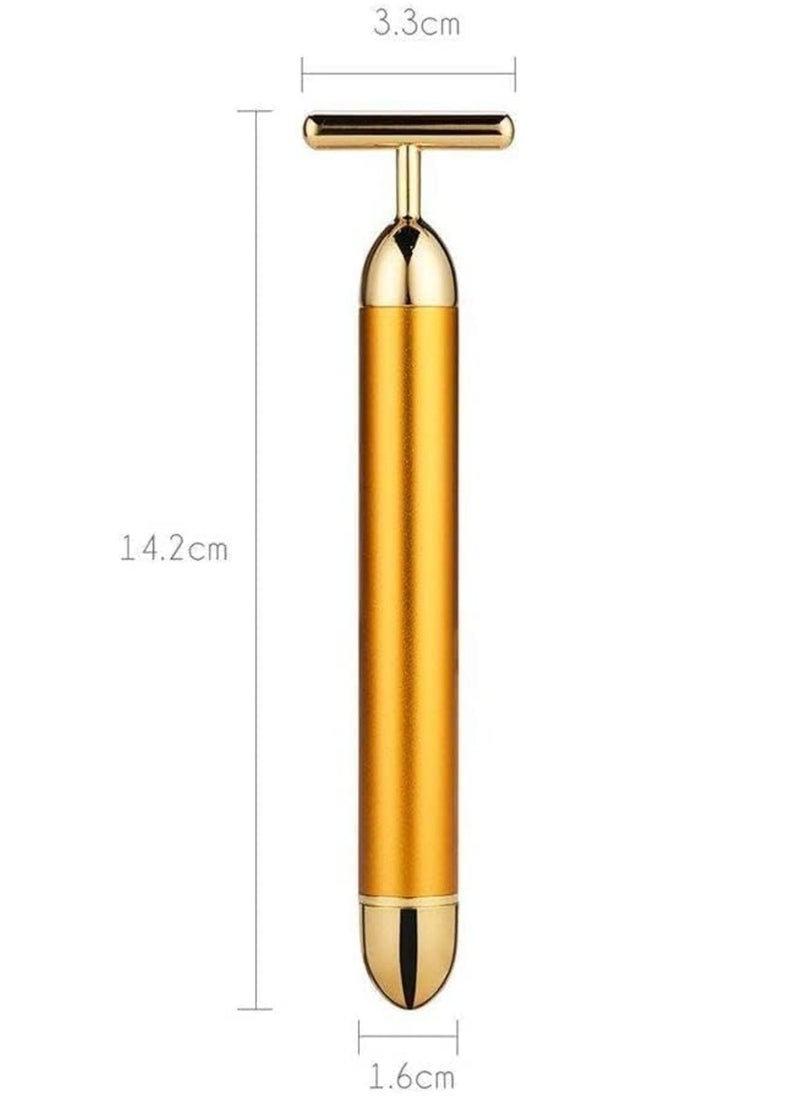 ELTRAZONE Luxurious Waterproof T-Shaped Gold Massager for Ultimate Skincare  - Image 1