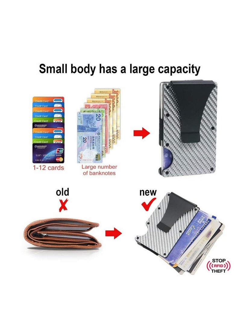 KASTWAVE Carbon Fiber Wallet for Men or Women, RFID Blocking Minimalist Credit Card Holder  - Image 5