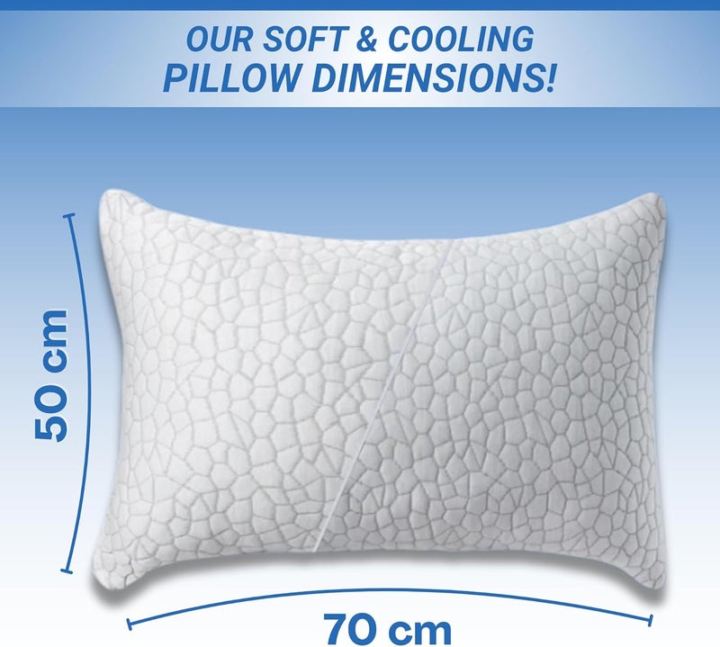 FOAM CRAFT Shredded Memory Foam Bed Pillows - Set of 4 Cooling Gel Pillows with Removable Washable Cover (50 x 70cm) - Image 2