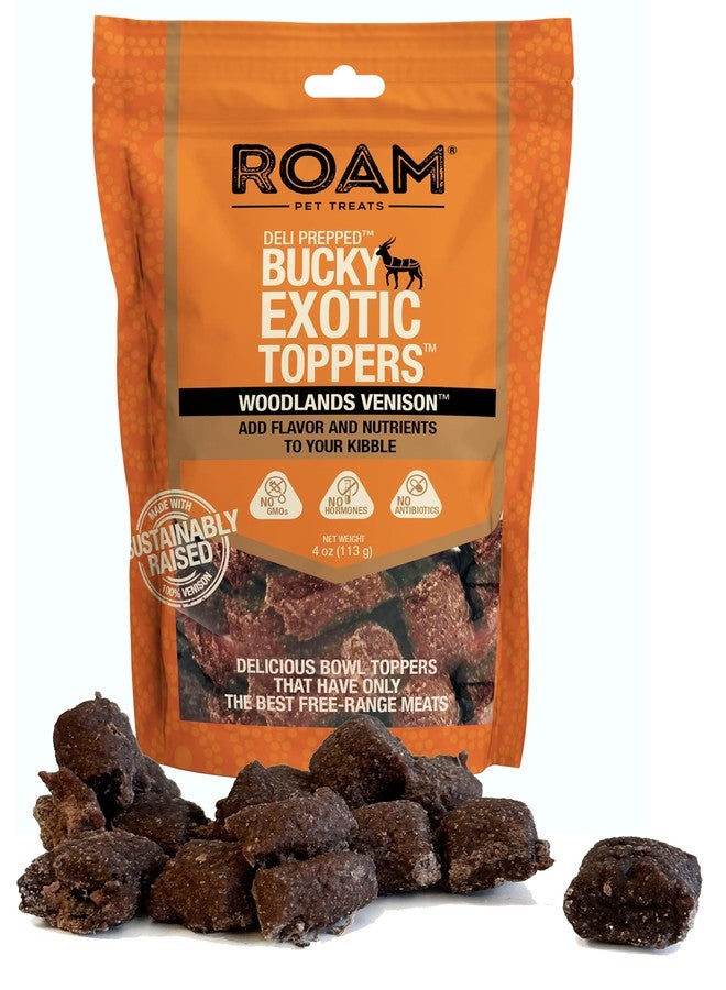 ROAM Pet Treats Bucky Exotic Dog Topper, Venison Dog Treats - Single Protein, Sustainably Raised Venison Meat Dog Food Topper - Non-GMO, 4 Ounce - Image 1
