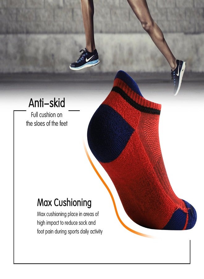 JOYNÉE Mens Ankle Athletic Low Cut Socks for Men Cushioned Running Sports Workout Tab Socks 6 Pairs,Multicolor,Sock Size 10-13 - Image 2