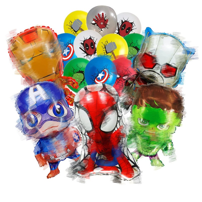 MANGO Superhero Birthday Decorations  23PCS Foil Balloons Party Favors - Image 2