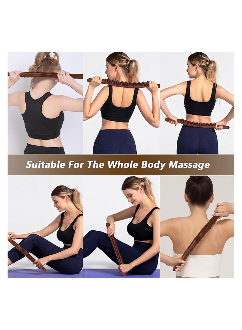 عصا تدليك غوا شا ثلاثية الصفوف من 59 - أداة تدليك كشط بلاستيكية لتصريف اللمف ونحت الجسم - بكرة غوا شا للظهر والرقبة والساقين لاسترخاء العضلات وتحفيز الدورة الدموية - Image 5