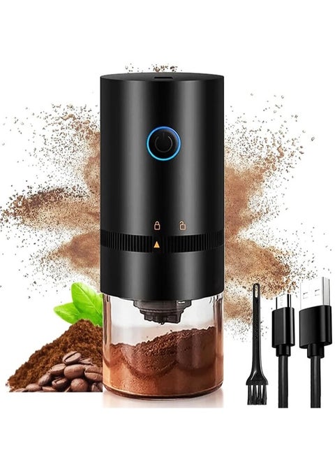 Portable Electric Coffee Grinder Rechargeable Black USB C