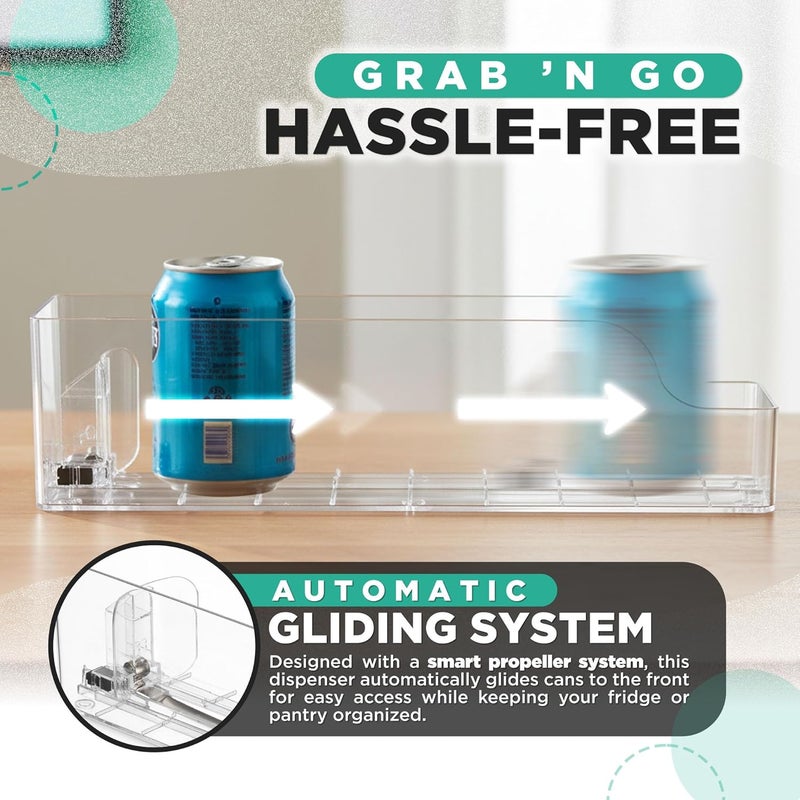 Oizeir Automatic Soda Can Organizer - 2-Pack - Soda Can Dispenser for Refrigerator - Automatic Drink Holder for Fridge - Organizing Rack for Kitchen or Pantry - Beverage Dispenser & Holder (Small) - Image 3