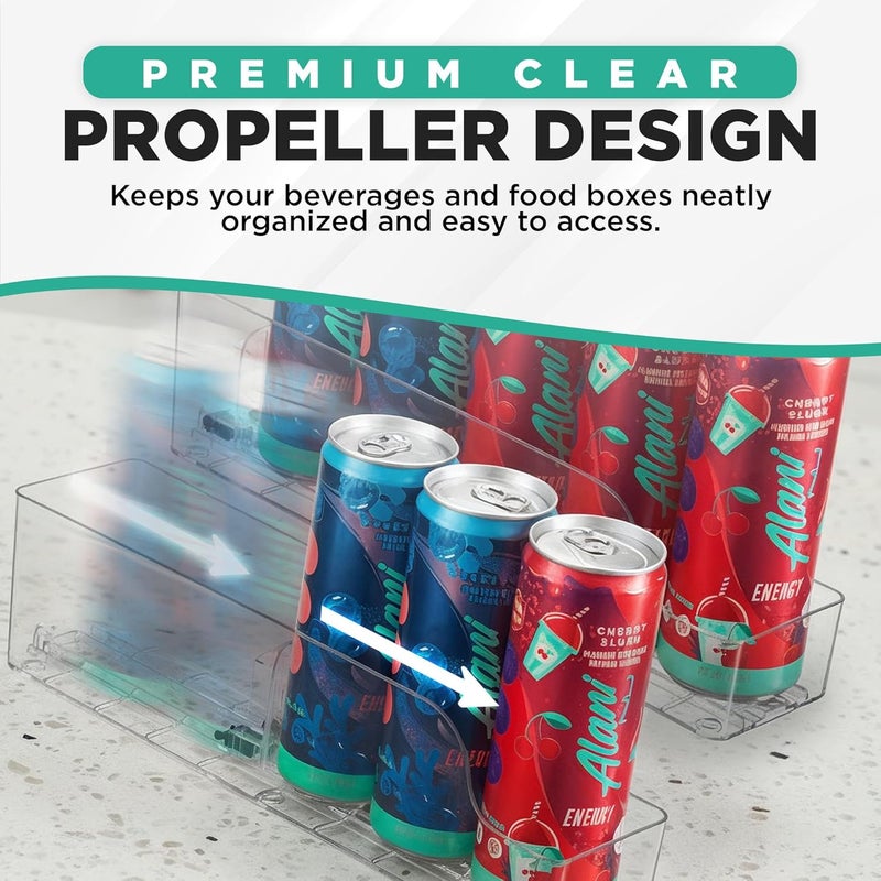 Oizeir Automatic Soda Can Organizer - 2-Pack - Soda Can Dispenser for Refrigerator - Automatic Drink Holder for Fridge - Organizing Rack for Kitchen or Pantry - Beverage Dispenser & Holder (Small) - Image 5