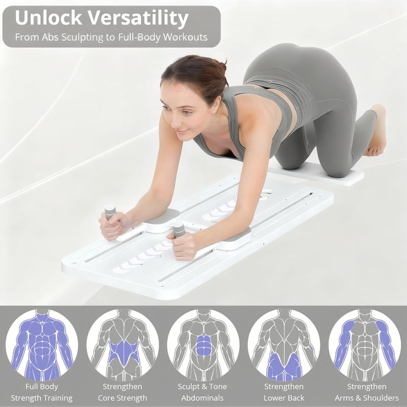 إي تي جي لوح بيلاتيس ETG - مجموعة إصلاح بيلاتيس 2024، لوح إصلاح بيلاتيس متعدد الاستخدامات قابل للطي للاستخدام المنزلي، لوح انزلاقي 5 في 1 - Image 5