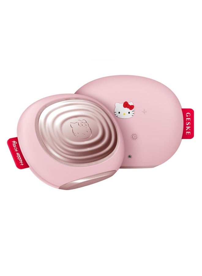 GESKE Hello Kitty SmartAppGuided 4-in-1 Sonic Facial Brush In Pink Color For Deep Cleansing & Anti-Aging Massage