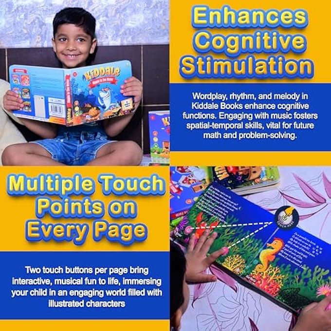 AQUATIC ANIMAL RHYMES MUSICAL SOUND BOOK | INTERACTIVE TOUCH & PLAY SOUND BOOK | LEARNING & EDUCATION | FOR 1+ YEARS OLD | SING ALONG BOOKS - Image 5