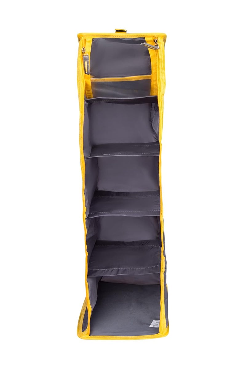 ECOSAC Hanging Wardrobe Closet Organiser 5 Compartments Durable Foldable Shoes Storage Cupboard Space Saver - Image 1