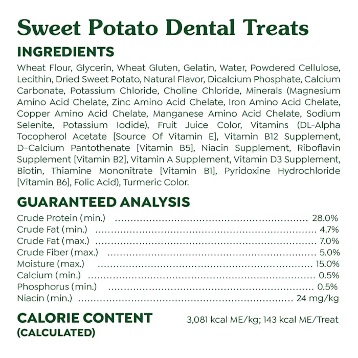 Greenies Dental Bone Dog Treat Sweet Potato Large 12oz - Image 2
