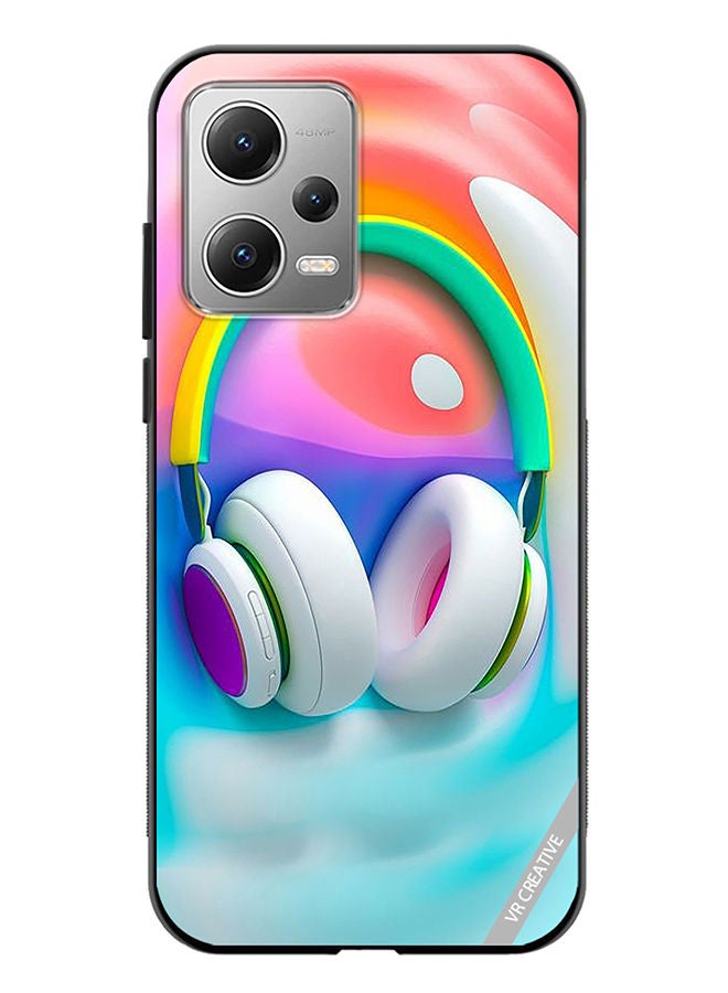 VR CREATIVE غطاء حماية لهاتف شاومي ريدمي نوت 12 بتصميم سماعات موسيقية متعدد الألوان - Image 1
