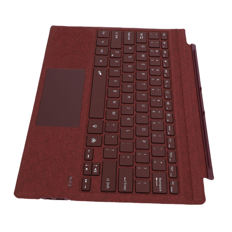 لوحة مفاتيح لاسلكية لأجهزة التابلت مناسبة لـ Surface Pro 3 4 5 6 7 7+ محمولة بمسطح لمس متعدد الإيماءات وملونة بألوان 7 غطاء الكتابة بألوان الخلفية بلون الأحمر النبيذي - Image 4