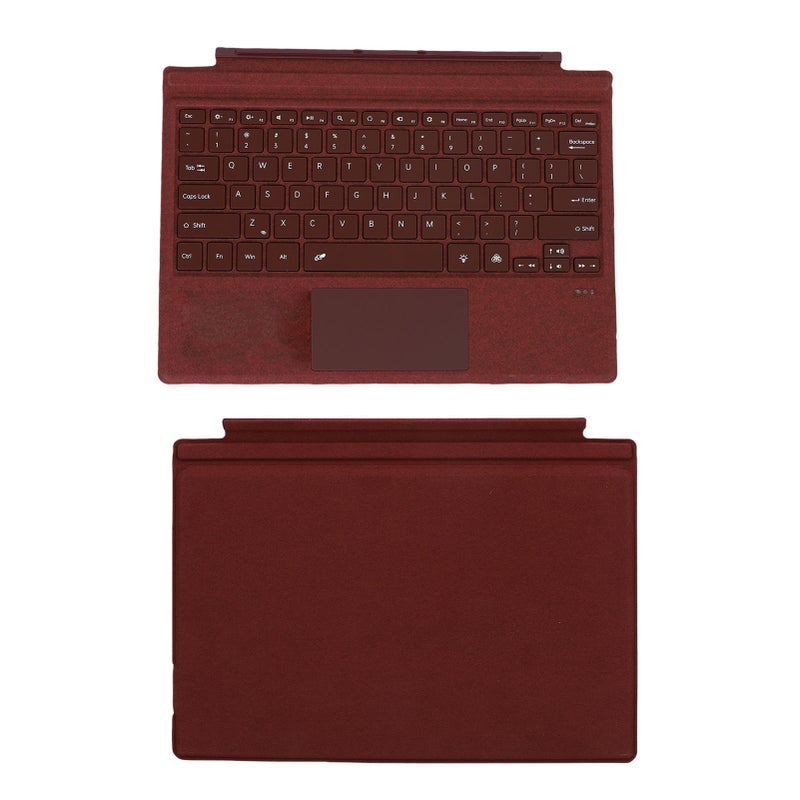 لوحة مفاتيح لاسلكية لأجهزة التابلت مناسبة لـ Surface Pro 3 4 5 6 7 7+ محمولة بمسطح لمس متعدد الإيماءات وملونة بألوان 7 غطاء الكتابة بألوان الخلفية بلون الأحمر النبيذي - Image 2