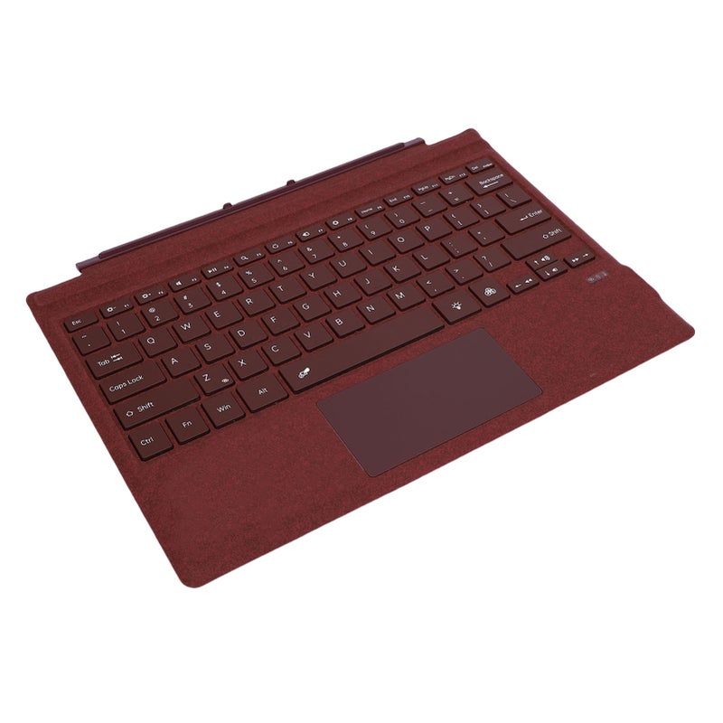 لوحة مفاتيح لاسلكية لأجهزة التابلت مناسبة لـ Surface Pro 3 4 5 6 7 7+ محمولة بمسطح لمس متعدد الإيماءات وملونة بألوان 7 غطاء الكتابة بألوان الخلفية بلون الأحمر النبيذي - Image 3