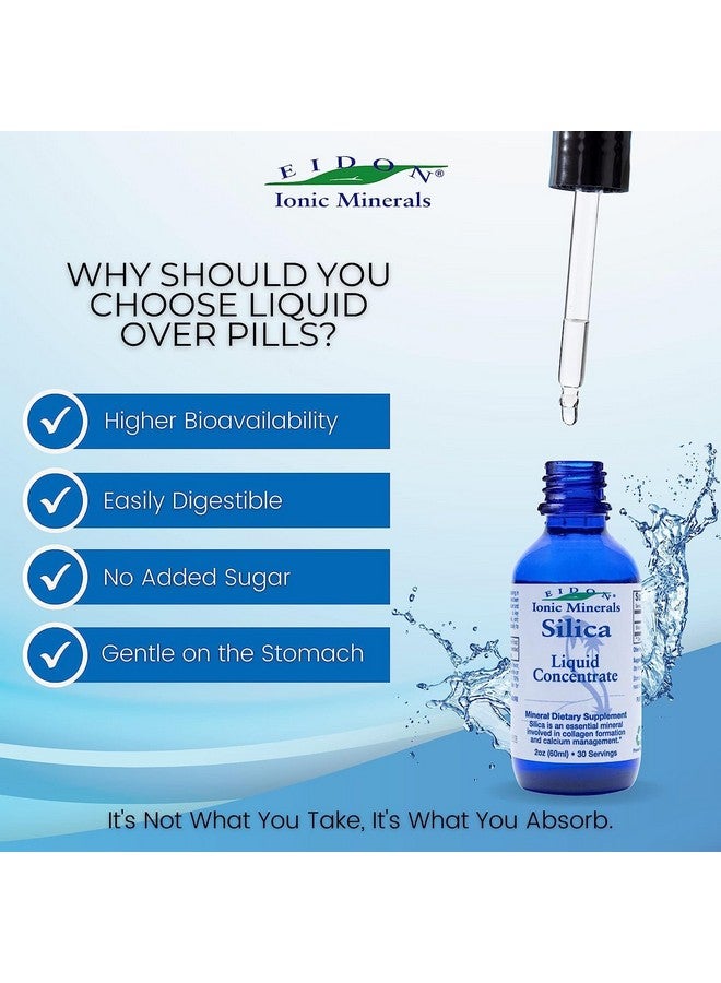 Eidon Ionic Minerals Liquid Silica Mineral Concentrate - Silica Supplement for Hair, Skin and Nails, Silica Drops to Support Collagen Production, Joint and Bone Health - 2 oz (Pack of 2) - Image 3