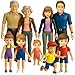 TOMLEON Dollhouse People Bendable Dollhouse Family Set 9 Poseable Figures Including Grandpa Grandma Mom Dad Sister Brother Cousins and a Baby Girl Perfect for Dollhouse Play and Imaginative Fun - Image 3