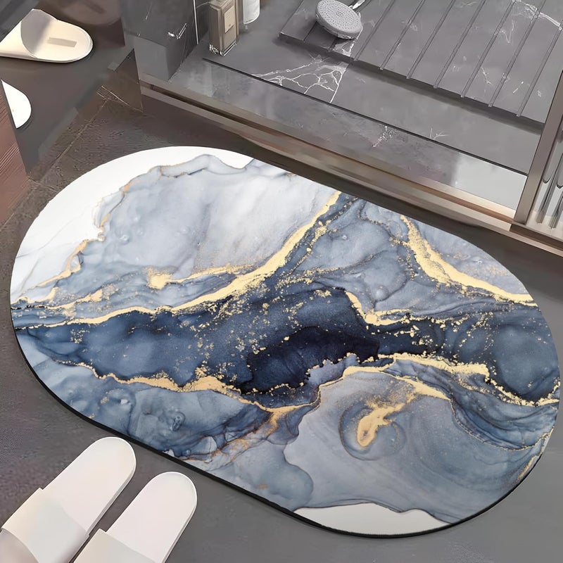 UMAI Polyester Rubber Bathroom Mat (40 * 60cm) Bath Mat | Anti Skid Mat for Bathroom Floor | Bathroom Accessories | Bathroom Mats Water Soak | Non Slip Mat for Bathroom | Floor Mat (Multicolour) - Image 1