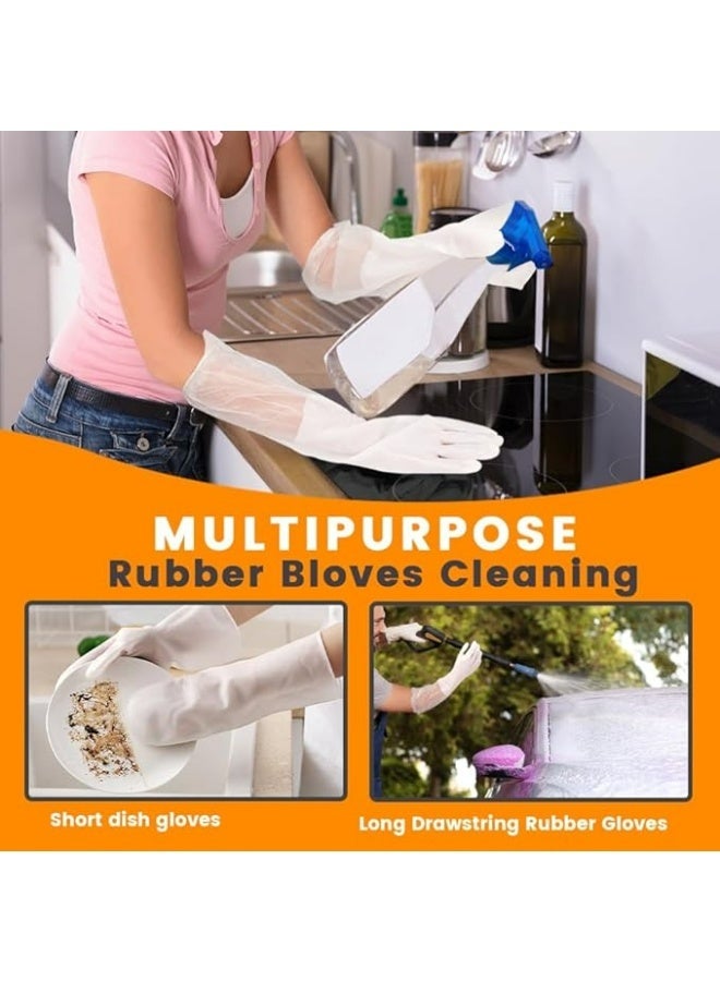 2 Pairs Silicone Dishwashing Gloves, Reusable Rubber Scrub Cleaning for Washing Dishes Gloves - Image 5
