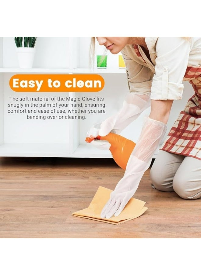 2 Pairs Silicone Dishwashing Gloves, Reusable Rubber Scrub Cleaning for Washing Dishes Gloves - Image 4