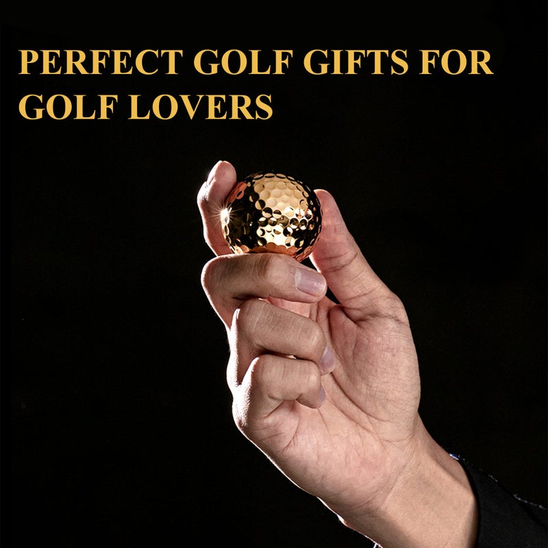 Vertini 24K Gold PT. 3 Golf Balls and Ball Marker with Hat Clip Set Luxurious Golf Gifts for Golfer Unique Golf Accessories for Men and Women Golden Balls for Practice Present and Decoration - Image 3