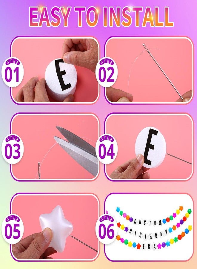 STARBOLO Kpop Theme Party Decorations Christmas Giant Friendship Bracelet Garland Kit Customizable Banner Garland Decor Friendship Bracelet for Xmas Party Decor - Image 4