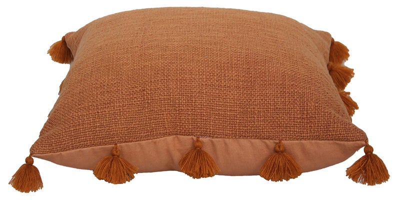 Dekor World 2 Piece Regular Cotton Rust Tassel Marit Collection Cushion Cover (16x16 inches/ 40x40 cm)-for Living Room and Bedroom New - Image 2