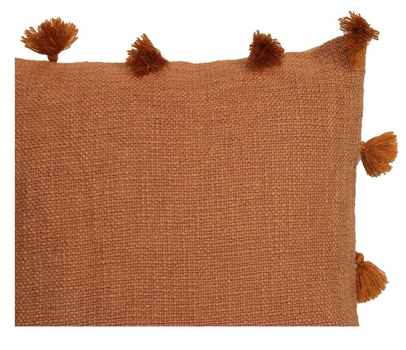 Dekor World 2 Piece Regular Cotton Rust Tassel Marit Collection Cushion Cover (16x16 inches/ 40x40 cm)-for Living Room and Bedroom New - Image 3