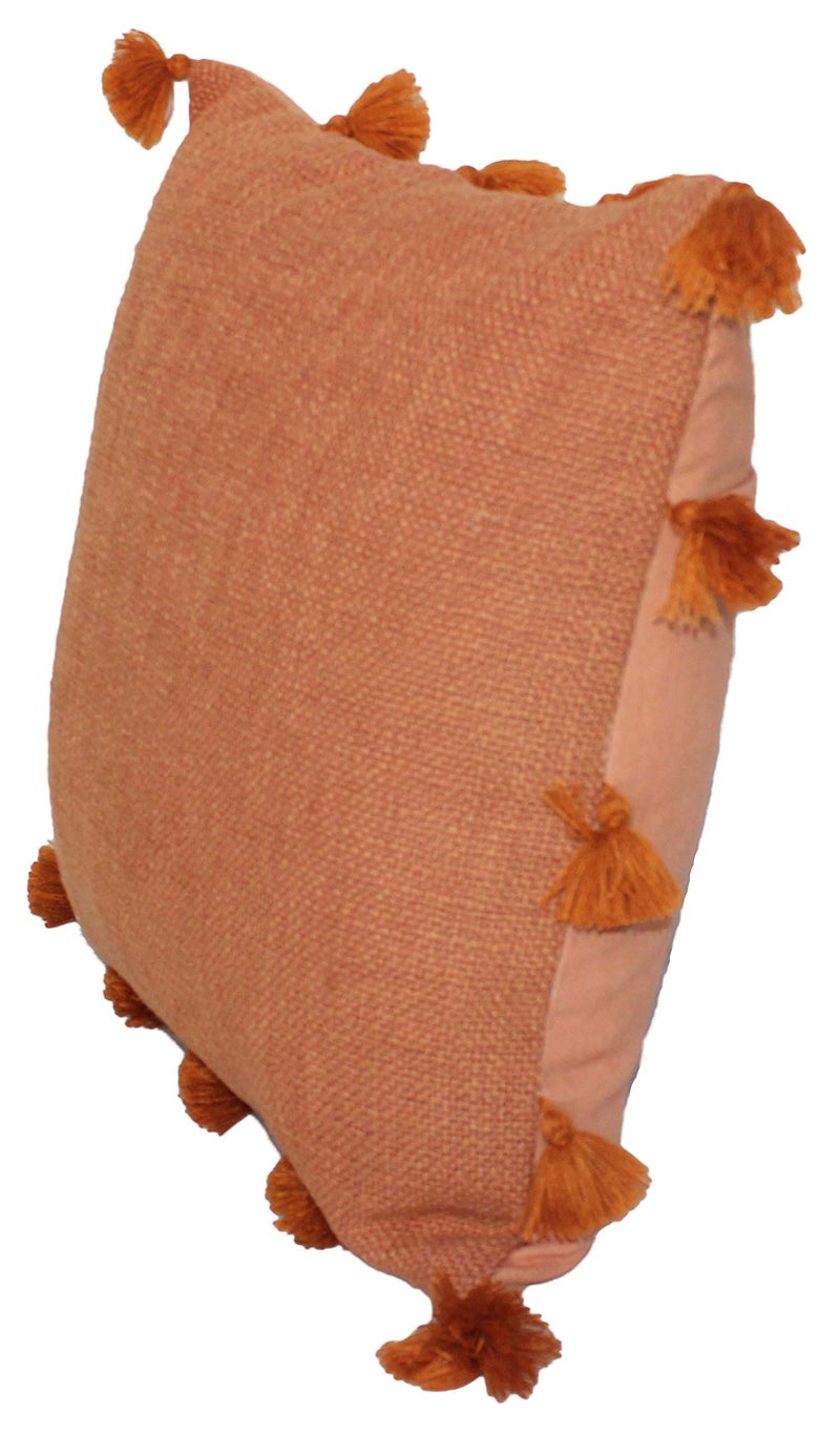 Dekor World 2 Piece Regular Cotton Rust Tassel Marit Collection Cushion Cover (16x16 inches/ 40x40 cm)-for Living Room and Bedroom New - Image 4