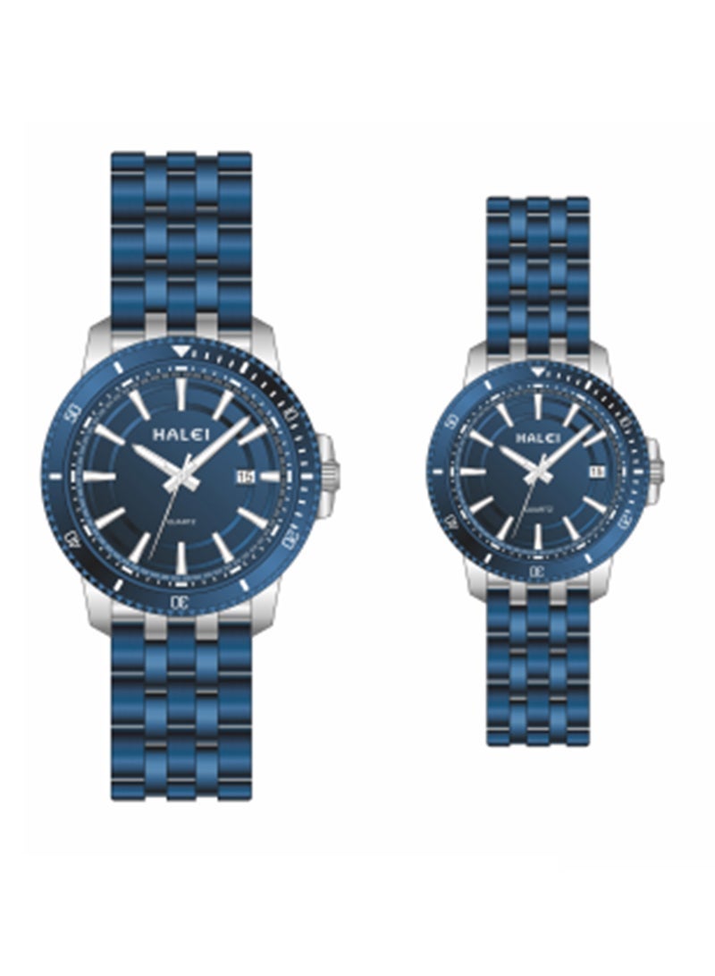 HALEI Harley 8034ML Quartz Simple Couple Watch - Image 1