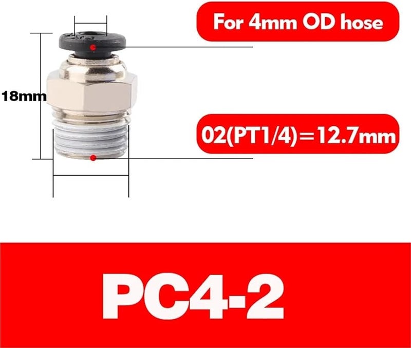 تركيبات دفع هوائية للاتصال السريع 15 قطعة موصل سريع اقتران أنبوب PC6 M5 - Image 5