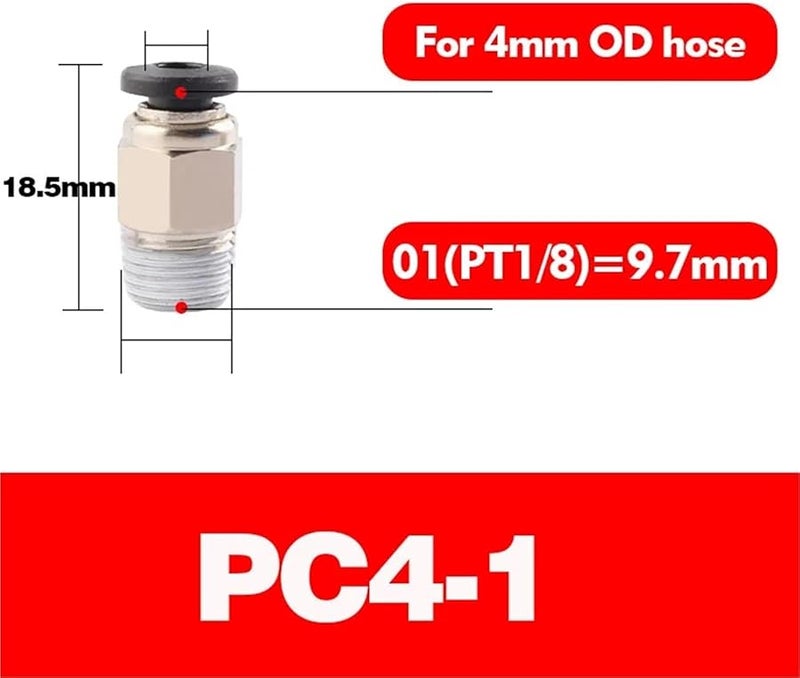 تركيبات دفع هوائية للاتصال السريع 15 قطعة موصل سريع اقتران أنبوب PC6 M5 - Image 3