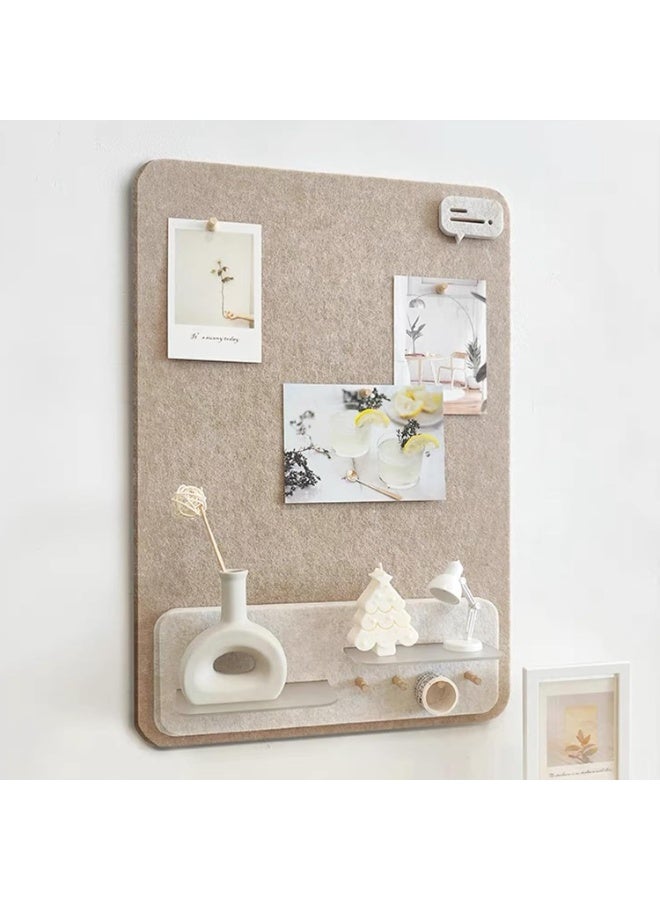 YelaJoy Cute Bulletin Board Felt Bulletin Board Push Pin Board 16 x 24 Inch Boho Desk Accessories Decorative Cork Board Picture Board for Photos Vision Pin Board for Walls Home Decor (with Storage Rack) - Image 1