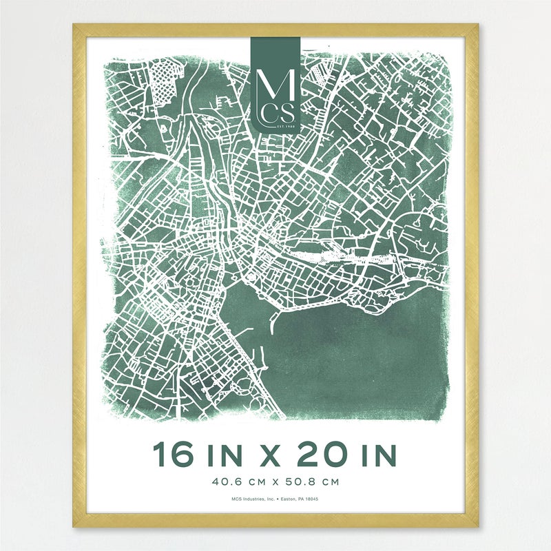 MCS Edgeline Metal Poster Frame BackLoading Picture Frame For Wall Art 16 x 20 Inch Brass