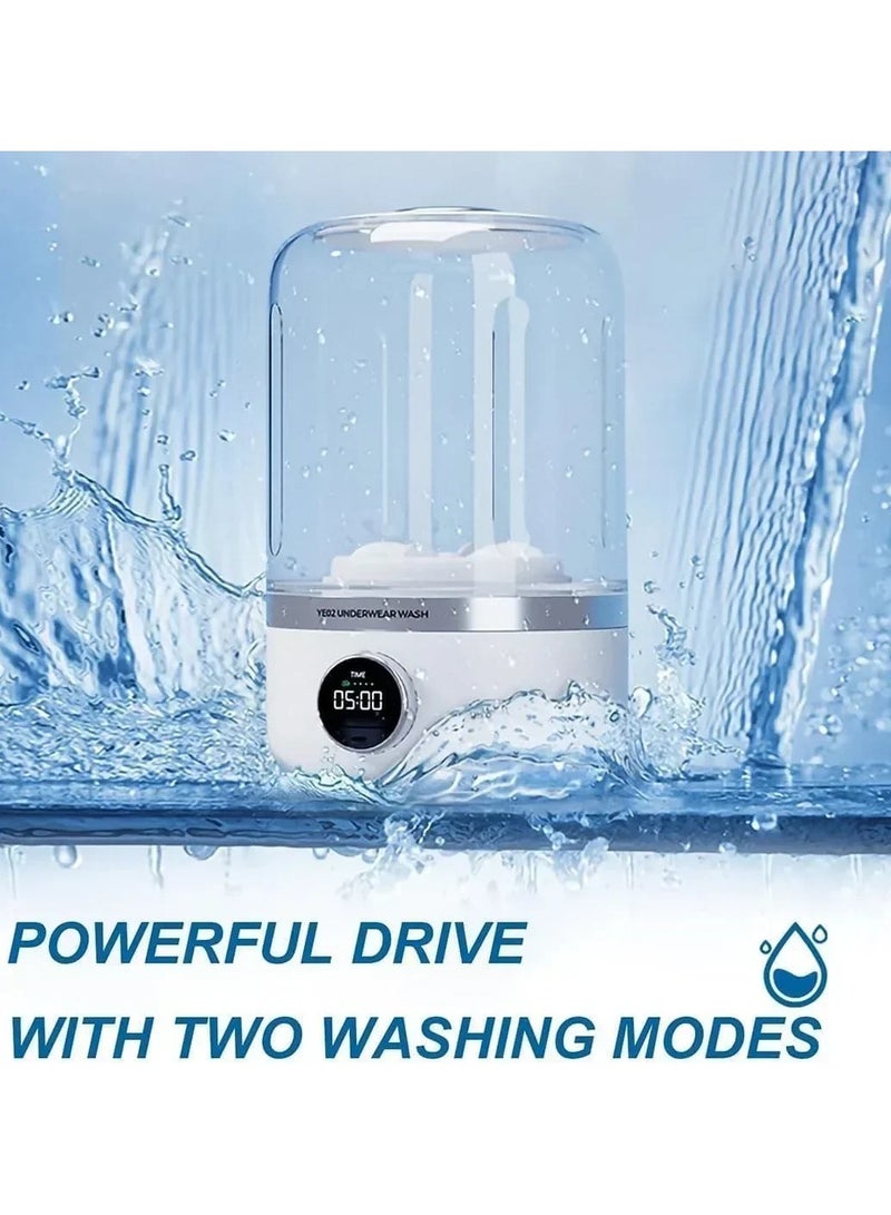 1L Mini Rechargeable Washing Machine Underwear cleaner Travel Portable  Socks Washing Machine Dehydratable Portable Laundry Bucket  - Image 2