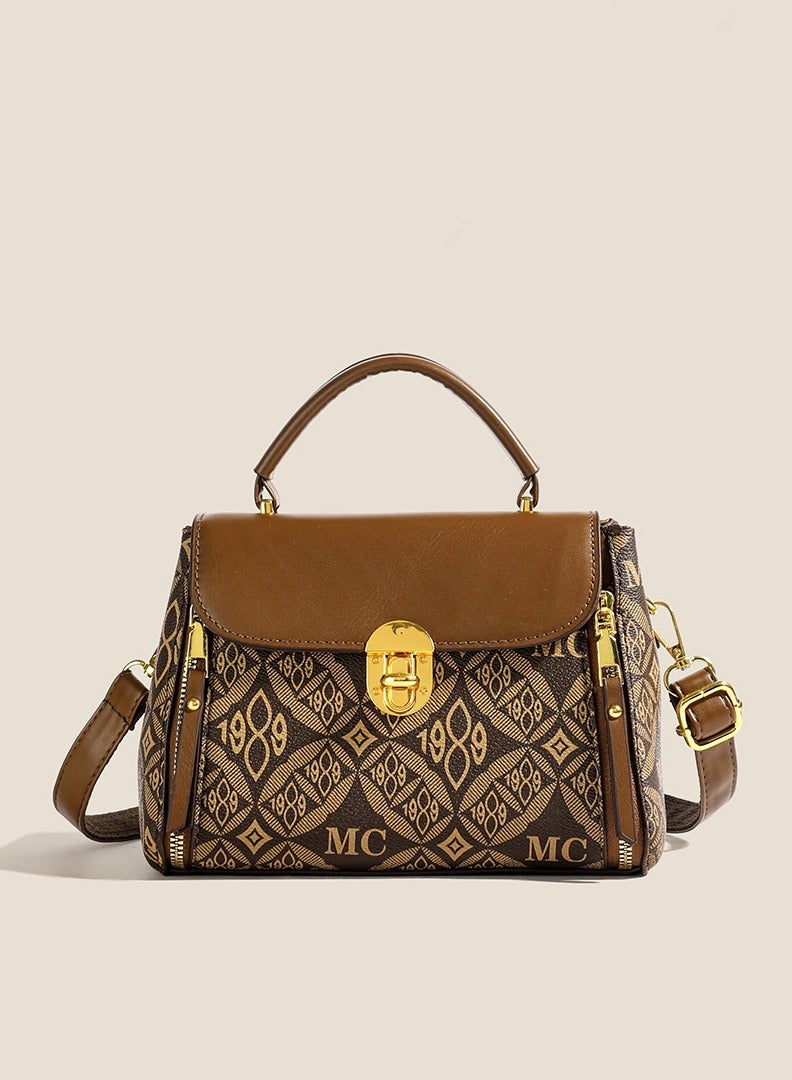 Casual vintage PU leather Women's Shoulder Bag Elegant Fashionable Stylish Crossbody Square Bag for Ladies Girls College Students  - Image 1