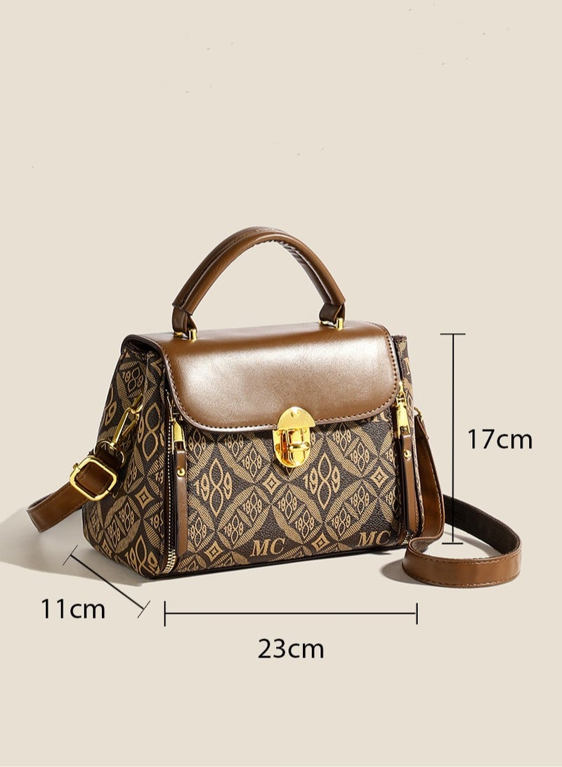 Casual vintage PU leather Women's Shoulder Bag Elegant Fashionable Stylish Crossbody Square Bag for Ladies Girls College Students  - Image 4