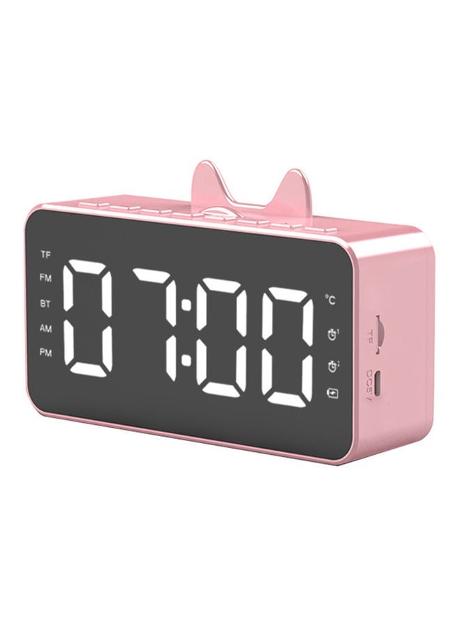 NIBEMINENT Q9 BT Clock Digital Speaker V9703P-V Pink - Image 1