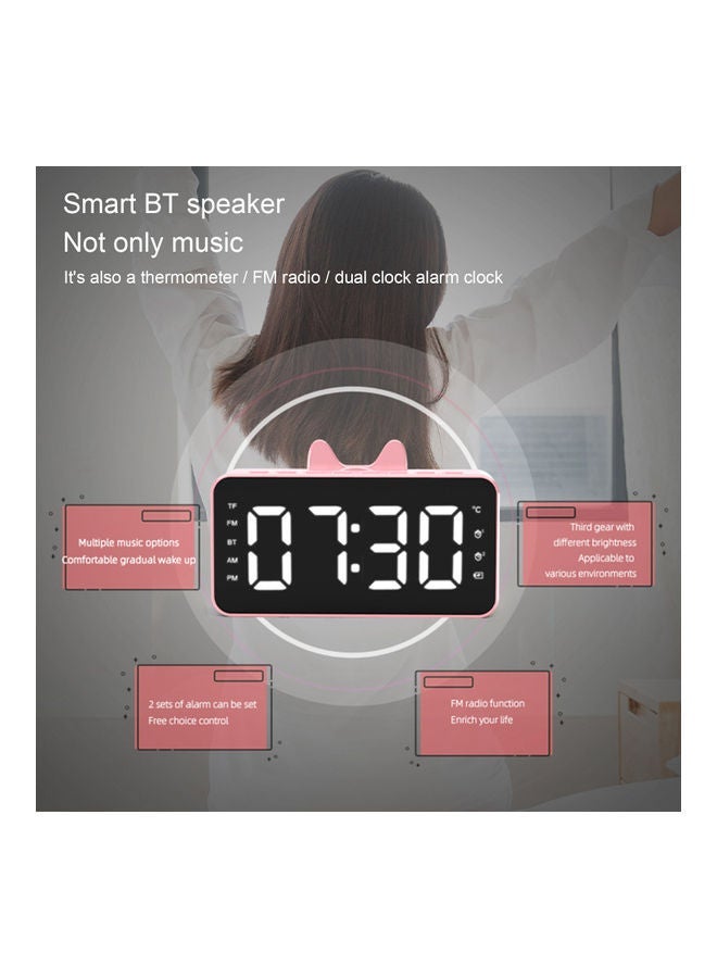 NIBEMINENT Q9 BT Clock Digital Speaker V9703P-V Pink - Image 2