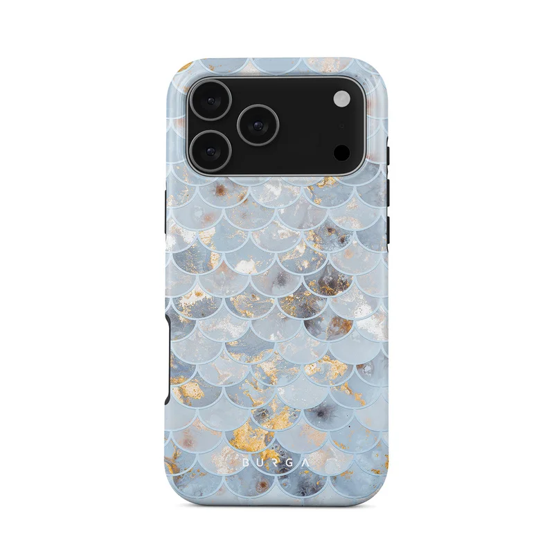 بورجا جراب فاخر بتصميم حورية البحر لهاتف iPhone 17 Pro Max متوافق مع هيكل صلب مزدوج الطبقات هجين + حماية من السيليكون - غطاء مقاوم للخدش والصدمات