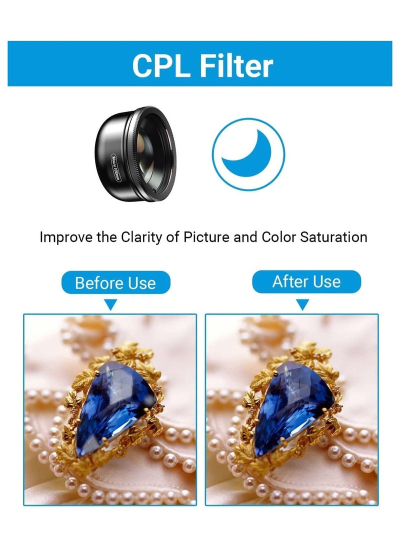 SYOSI - 100mm Macro Lens with CPL for Smartphone,HD Macro Photography Lens for iPhone, Samsung,Oneplus, Android Phone(Fits for Almost of),Cell Phone Macro Lens Attachment - Image 1