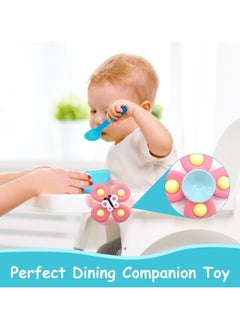 HOME 4 YOU Suction Cup Spinner Toys,Dimple Suction Toy with Silicone Bubbles Release Stress and Anxiety Kids for Bath and Window,Suction Cup Fidget Spinner Baby Toys for 1 Years Old (Suction Cup Spinner).  - Image 2