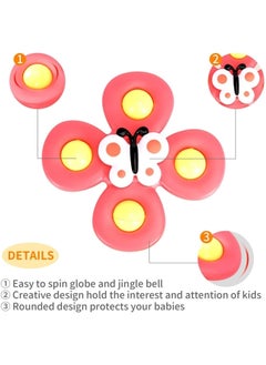 HOME 4 YOU Suction Cup Spinner Toys,Dimple Suction Toy with Silicone Bubbles Release Stress and Anxiety Kids for Bath and Window,Suction Cup Fidget Spinner Baby Toys for 1 Years Old (Suction Cup Spinner).  - Image 3