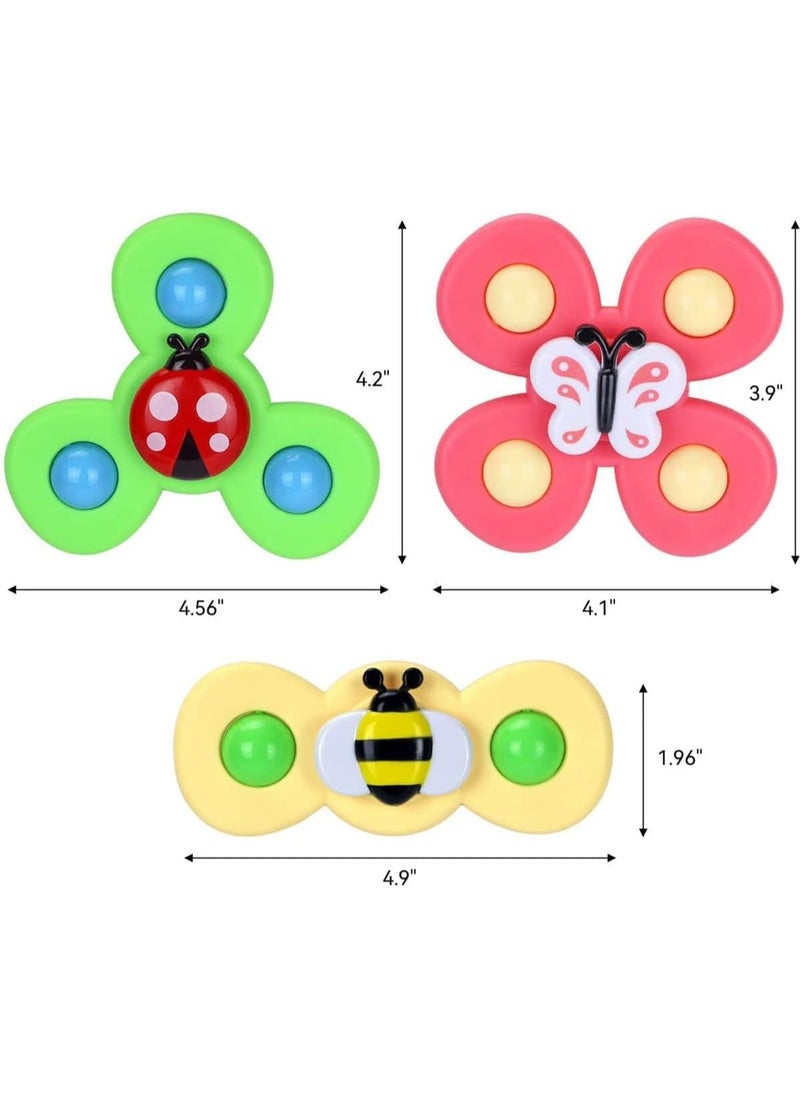 Suction Cup Spinner Toys,Dimple Suction Toy with Silicone Bubbles Release Stress and Anxiety Kids for Bath and Window,Suction Cup Fidget Spinner Baby Toys for 1 Years Old (Suction Cup Spinner).