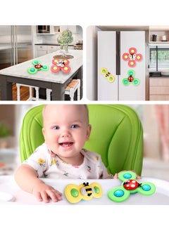 HOME 4 YOU Suction Cup Spinner Toys,Dimple Suction Toy with Silicone Bubbles Release Stress and Anxiety Kids for Bath and Window,Suction Cup Fidget Spinner Baby Toys for 1 Years Old (Suction Cup Spinner).  - Image 5