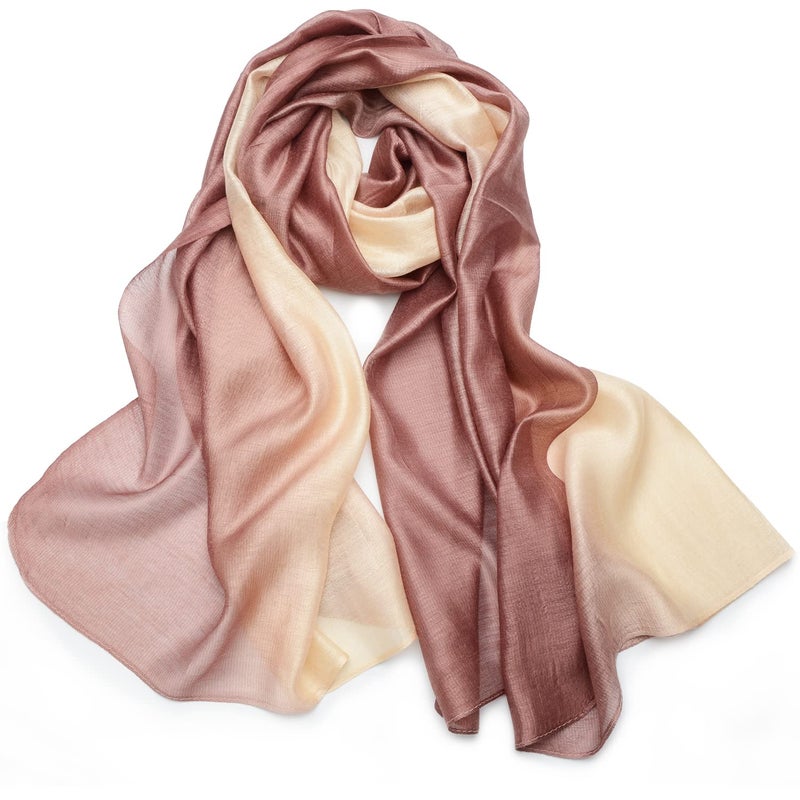 SNUG STAR وشاح ستار القطني الحريري الناعم الأنيق للنساء (تدرج - بيج) - Image 1