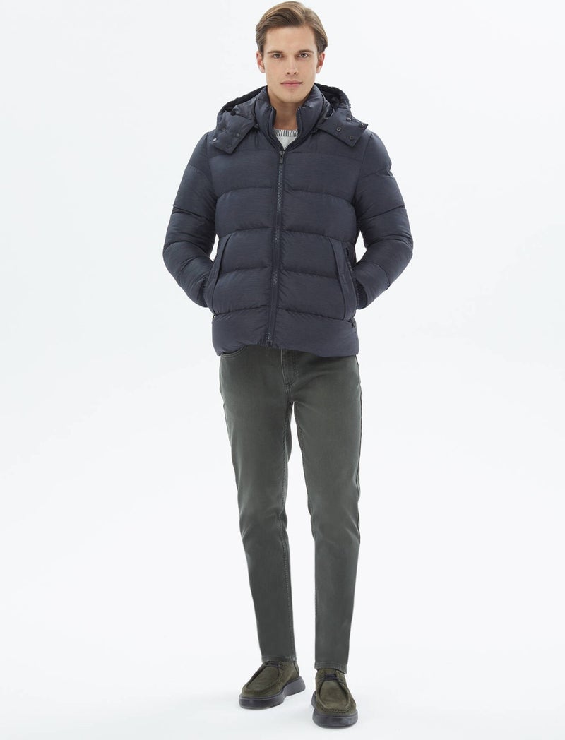 Kip Navy Blue Woven Coat  - Image 2