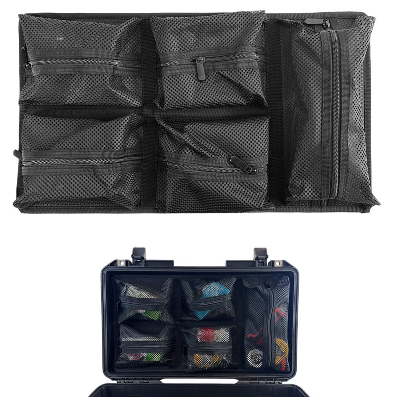 LAFENLIN UPGRADED LAFENLIN Lid Organizer for Pelican 1535 Case [No More Clutter] - 5-Pocket Thick Mesh Panel for Photographers & Field Technicians, Installs with Screws & Hook and Loop, Secures Gear in Transit - Image 1